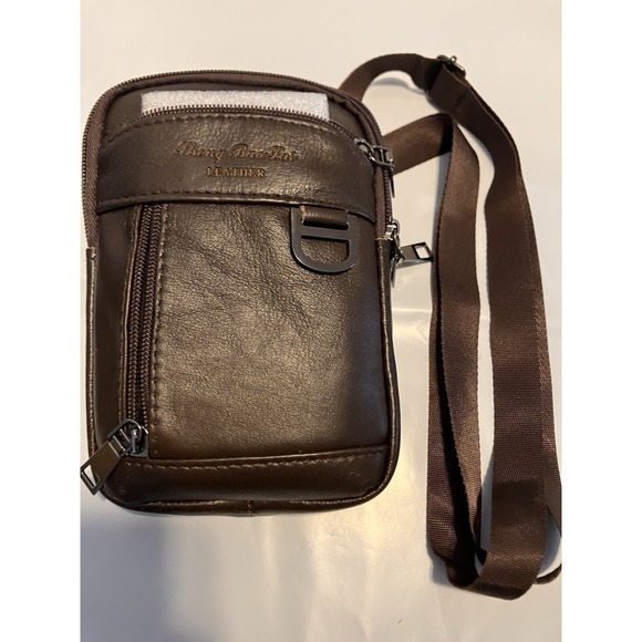 The Unbranded Brand Handbags - Dark Brown Leather Crossbody Purse Adjustable Straps NEW Multiple Compartments